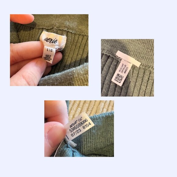 Aerie Gotta Jet! High Waisted Skater Pants, Green, Size L - Picture 2 of 5